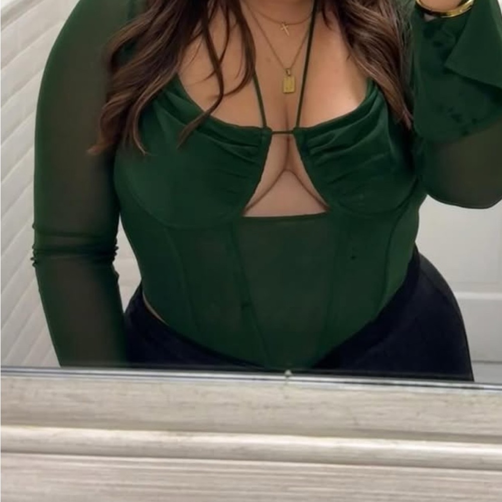 Deep Green Long Sleeve Top